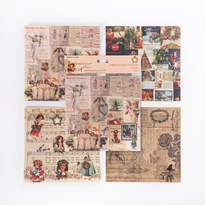 Skog julafton serie bakgrund klistermärken retro dekorativa klistermärken kawaii journal jul klistermärken