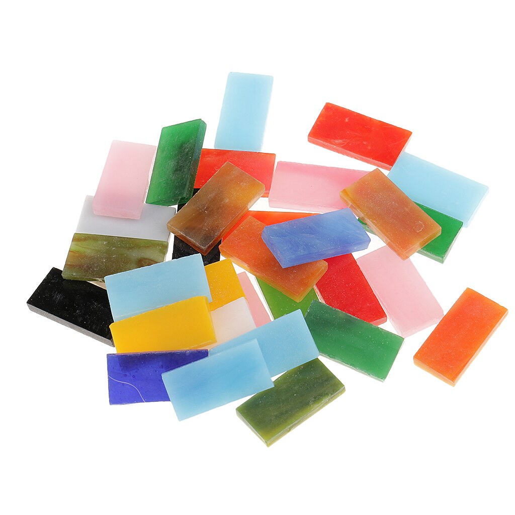 150 stk assorteret farve rektangel glasmosaikfliser glasagtigt til kunsthåndværk