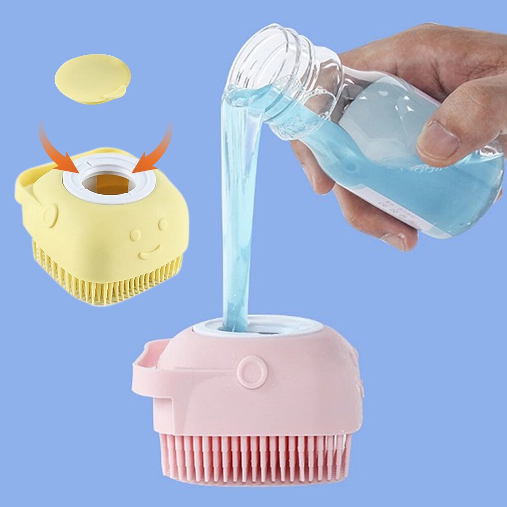 Hond Shampoo Borstel Kat Massage Kam Grooming Scrubber Borstel Voor Zwemmen Korte Haar Zachte Siliconen Rubber Borstels