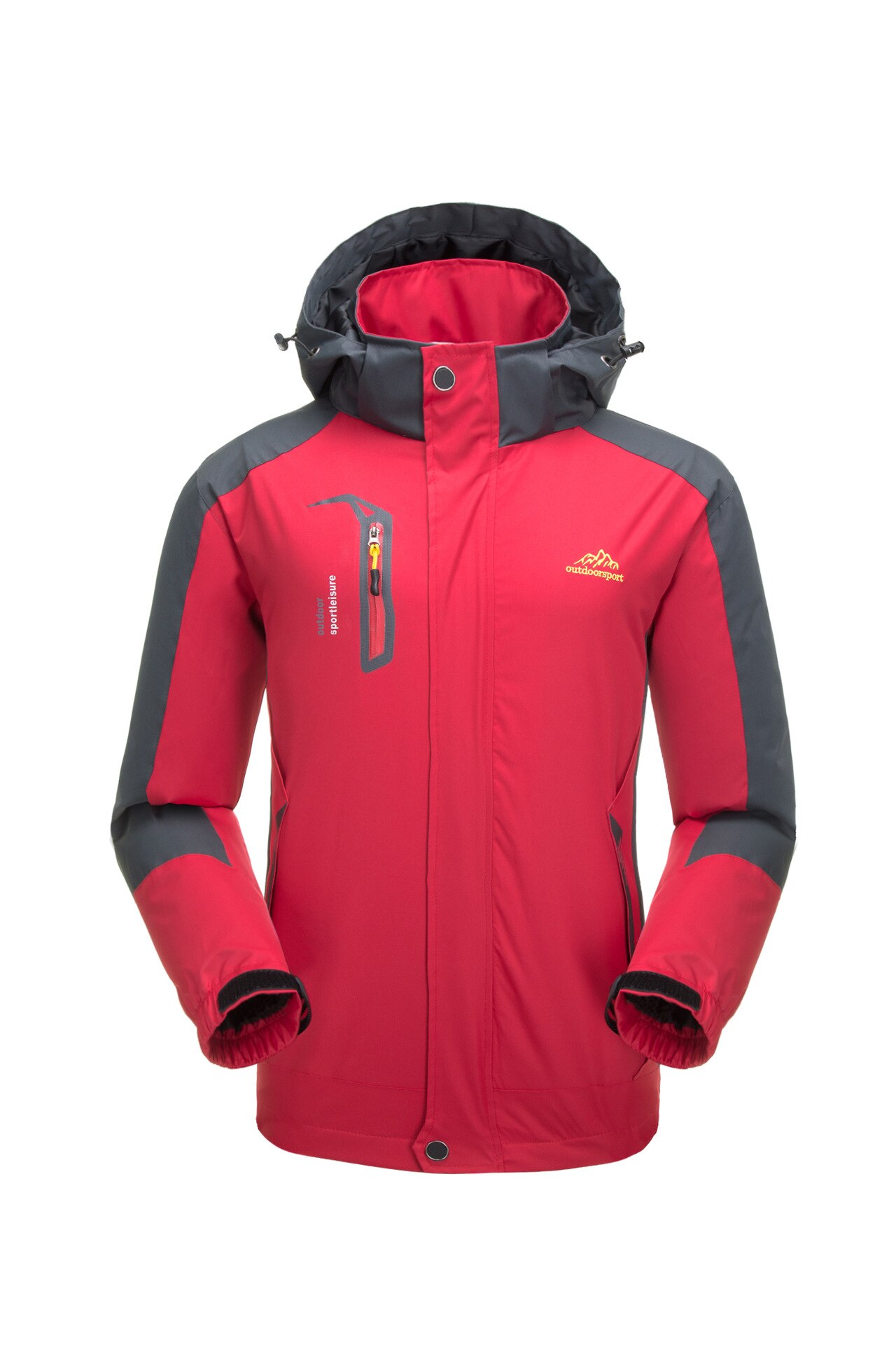 Outdoor Hiking Windbreaker Jacket,Men Equestrian Camping Mountain Climbing Breathable Jacket,Quick Dry Thermal Sport Jacket: Red / XXL
