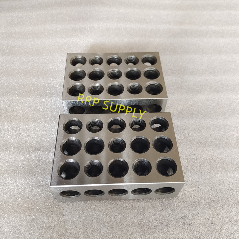 23 holes Precision 25-50-75mm Blocks, 1pair(2pcs), parallel clamping block set, steel block, 5pcs M10 threaded holes.