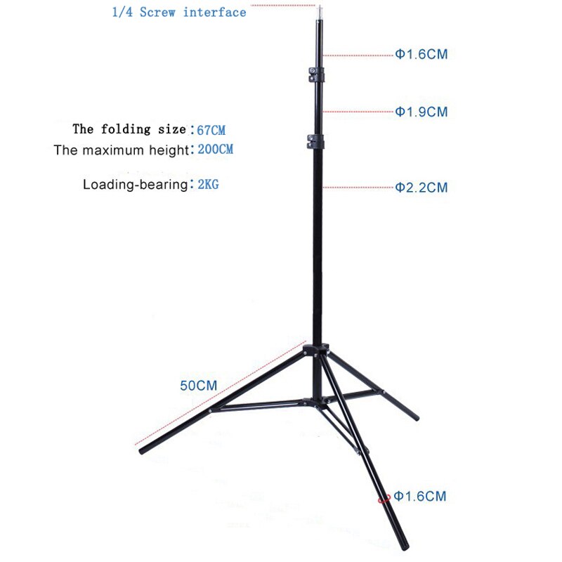 Foto Studio 6.5 Voeten/200 CM Licht Stands Tipod voor Relfectors, Softboxen, Lichten, Paraplu Fotografie Accessoires