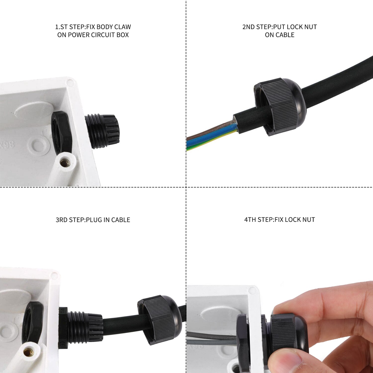 10pcs Seal Nylon Cable Gland Kit Outdoor Waterproof Ip68 Cable Gland Joints Adjustable Locknut Electrical Equipment Accessories