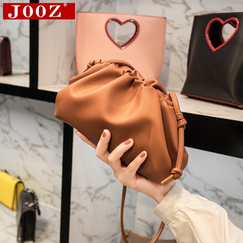 Brand Women's Bag Luxury Handbag Dumplings Clutch Bag Retro Leather Shoulder Crossbody Bags for Women Ruched Purse