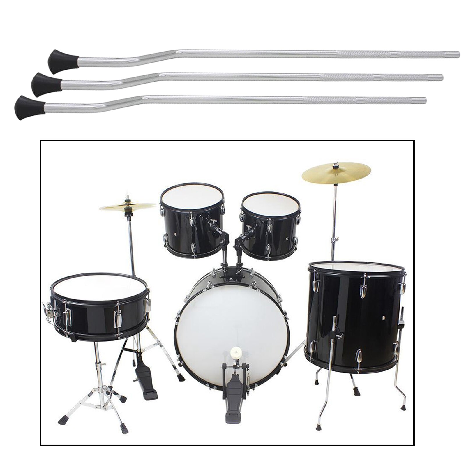 3Pcs Metal Floor Tom Drum Benen Houder Rubber Voeten Verstelbare Tom Drum Stand Benen Anti-Roest Non-slip Percussie Onderdelen Diy