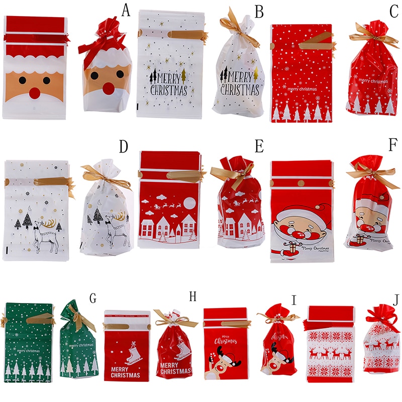 10 stk juleposer præsenterer juleposer meget julemanden taske slikpose juledekorationer år