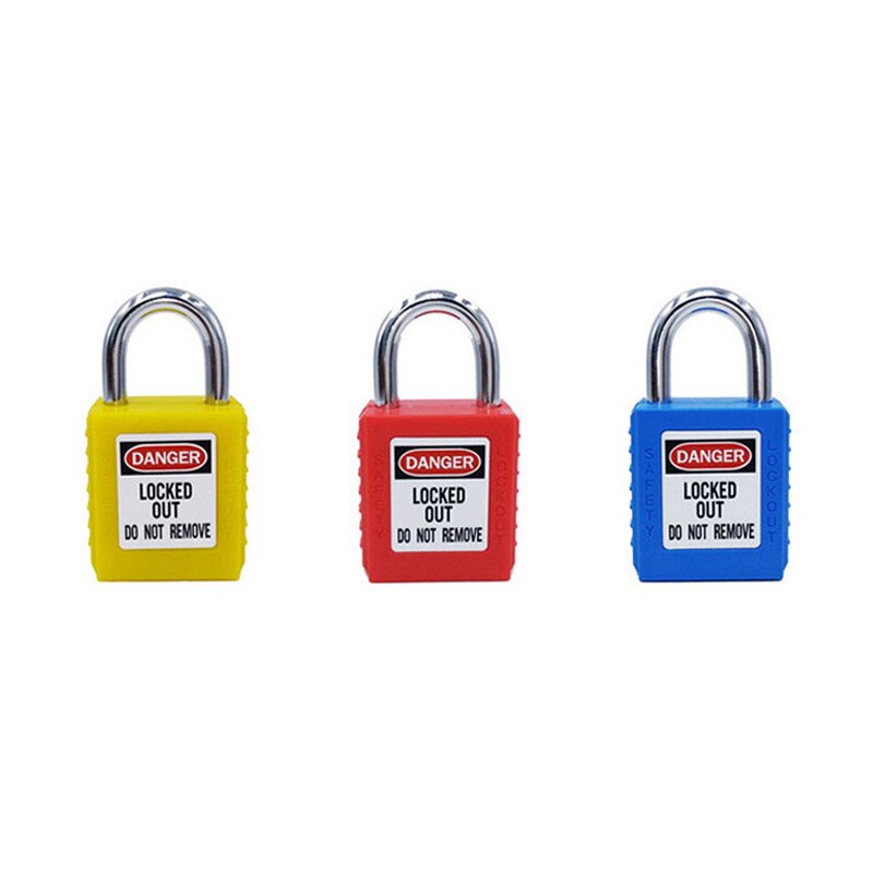 Industrial safety padlock 25mm hanging metal lock with 2 unique key