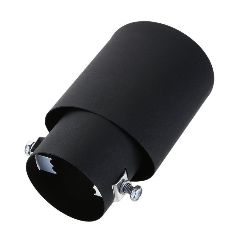 Silenciador de escape Universal para coche, punta de tubo de acero inoxidable, revestimiento cromado, accesorios para coche, color negro, 58mm