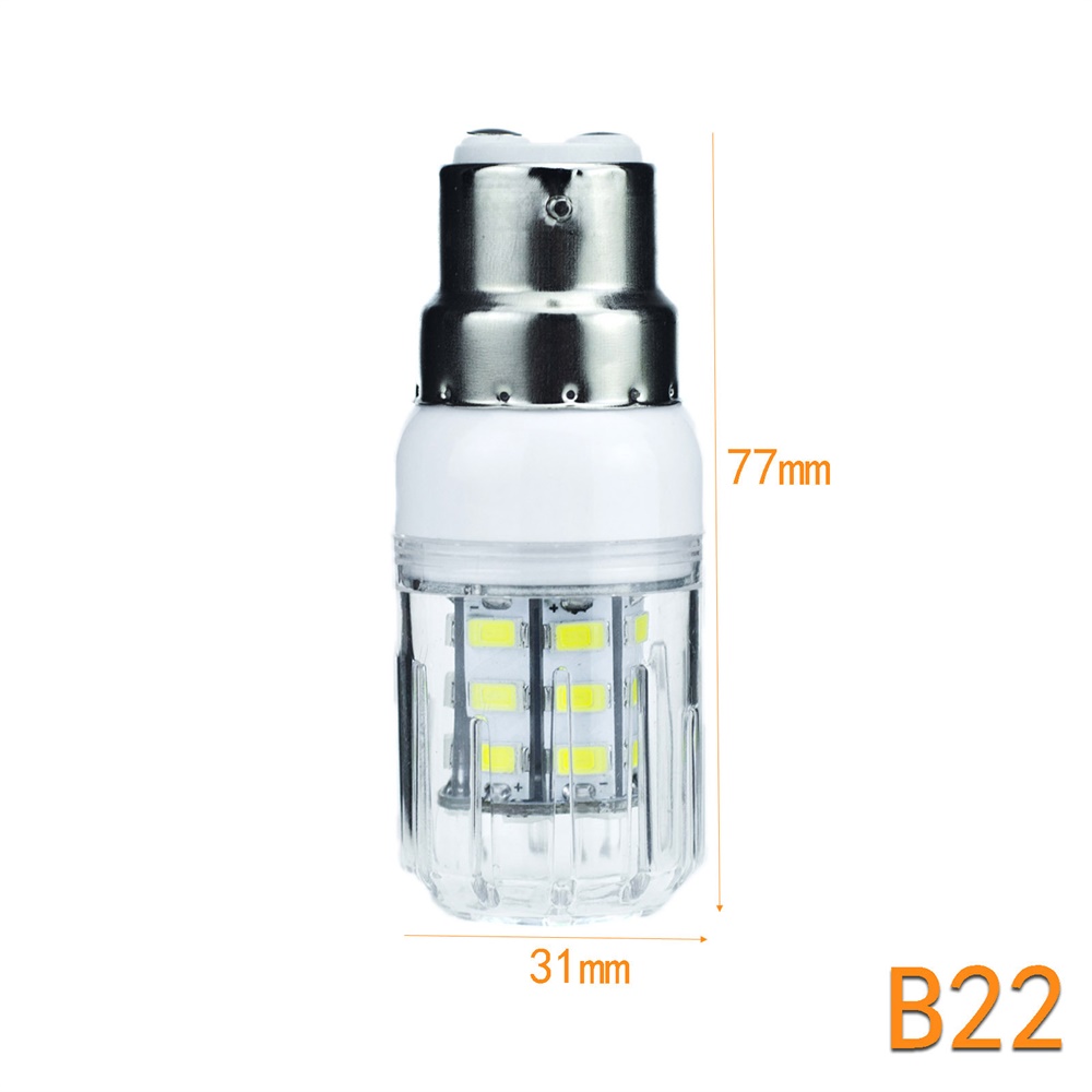 DC 12V 24V E27 G9 GU10 bombillas LED de maíz E26 E12 E14 B22 focos 7W 27LEDs lámparas de mesa brillantes para el hogar iluminación interior
