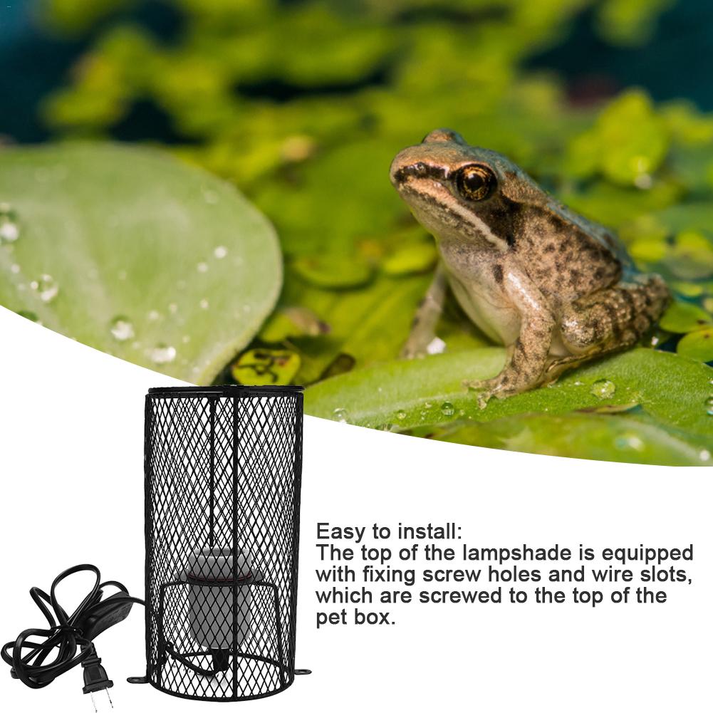 Reptile Anti Scald Lampshade Ceramic Heating Bulb Lamp Holder Protector Cage For Pet Snake Lizard Turtle