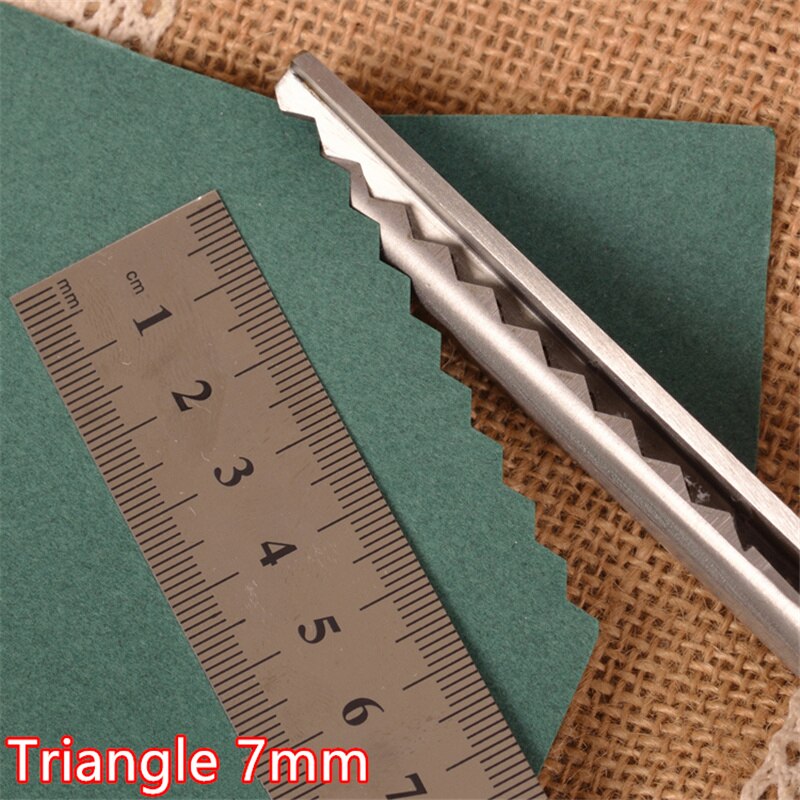 23.5cm saks håndtag i rustfrit stål kjolesying syning stof håndværk saks zig zag stof dekorativt værktøj: 7mm trekant