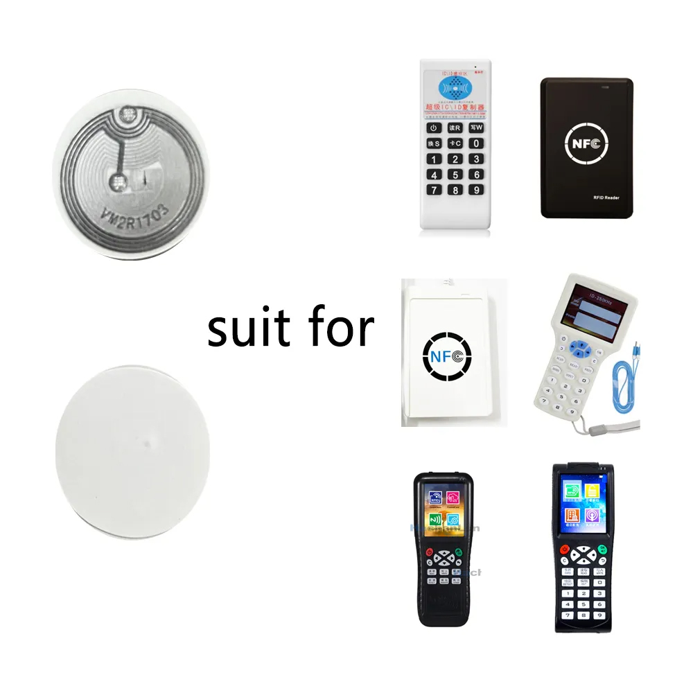 5/10/20 Stuks Smart Chip Nfc Rfid 13.56Mhz Voor S50 Kaart Kloon Crack Veranderlijk 25Mm Id Tag Token Copy 1K Herschrijfbare Stickers