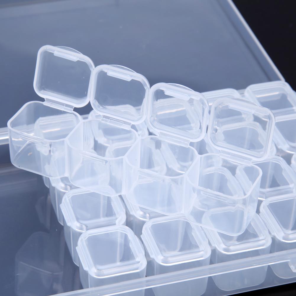 Plastic 28 Grids Adjustable Compartment Plastic Storage Box Jewelry Earring Bead Screw Holder Case Display Organizer Container