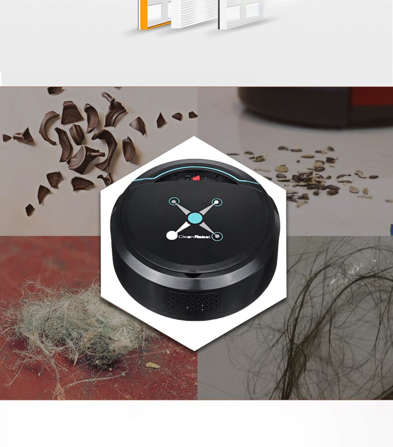 Robot aspirador automático con carga USB para el hogar, aspirador automático para barrer suelos, polvo y pelo
