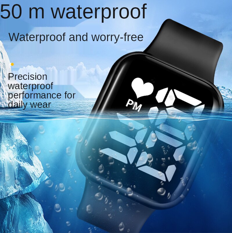 The square big apple touch screen LED electronic watches sports students LED watch