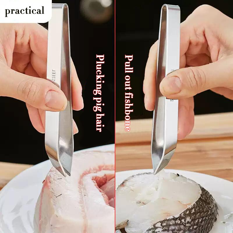 Stainless steel pig hair clip kitchen household salmon bone clip chicken duck feather plucking fish bone pliers tweezers