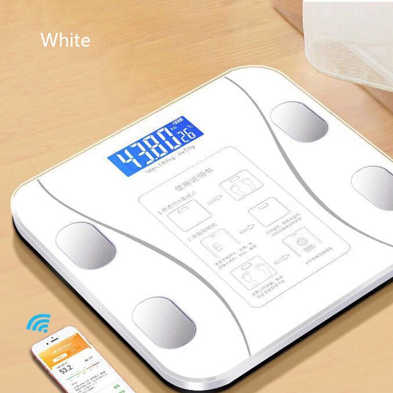 Báscula de grasa corporal para baño, báscula Digital de peso humano, pantalla lcd, índice corporal, báscula electrónica inteligente, báscula de peso para Android o IOS