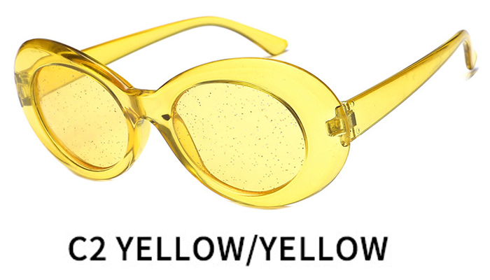 Nirvana Kurt Cobain Sunglasses Women Clout Goggles Pink Oval Sun Glasses Classic Fahion Female Clear Lens Mirror Eyewear UV400: C2