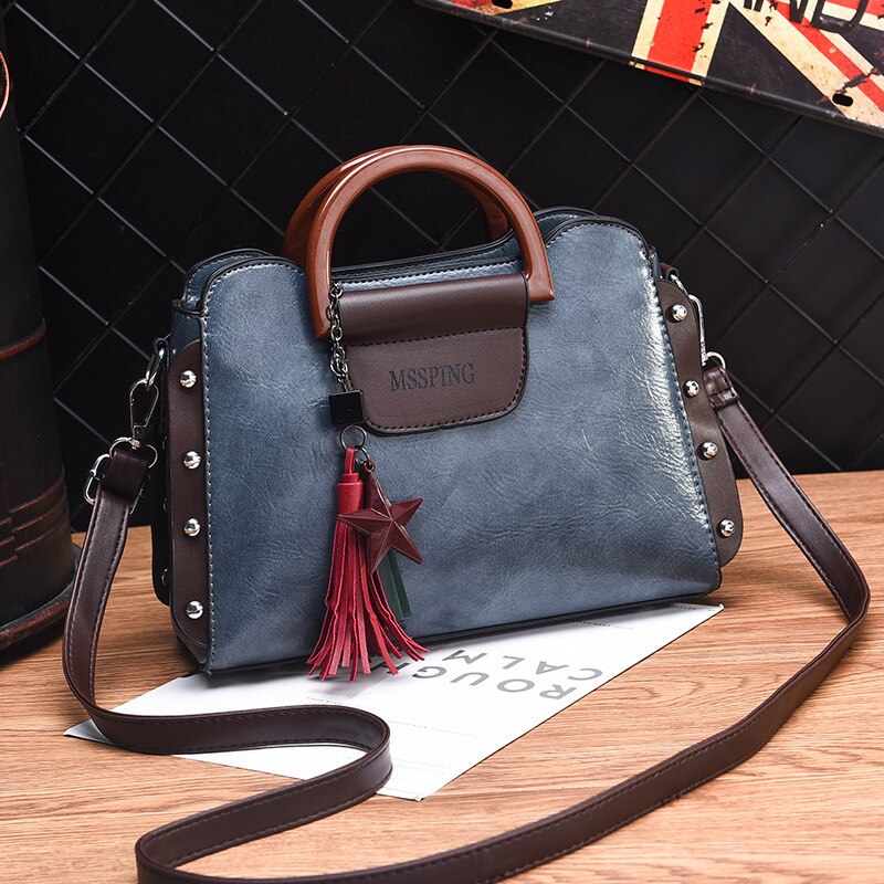 Ladies all-match handbag bag women's shoulder bag diagonal bag shell bag ladies bags handbags: blue