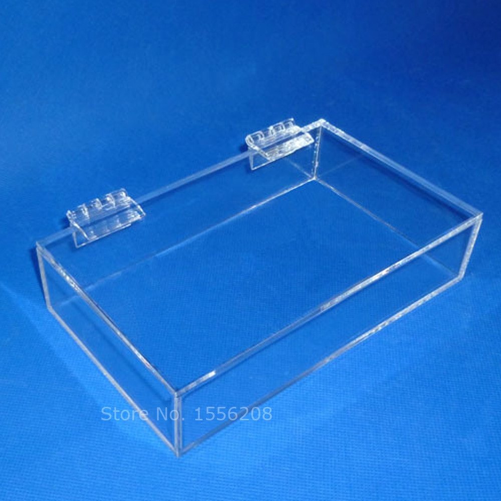 Handmade Acrylic Clear Box With Lid Desktop Small Item Organizer Craft Jewelry Case Hinged Storage Box