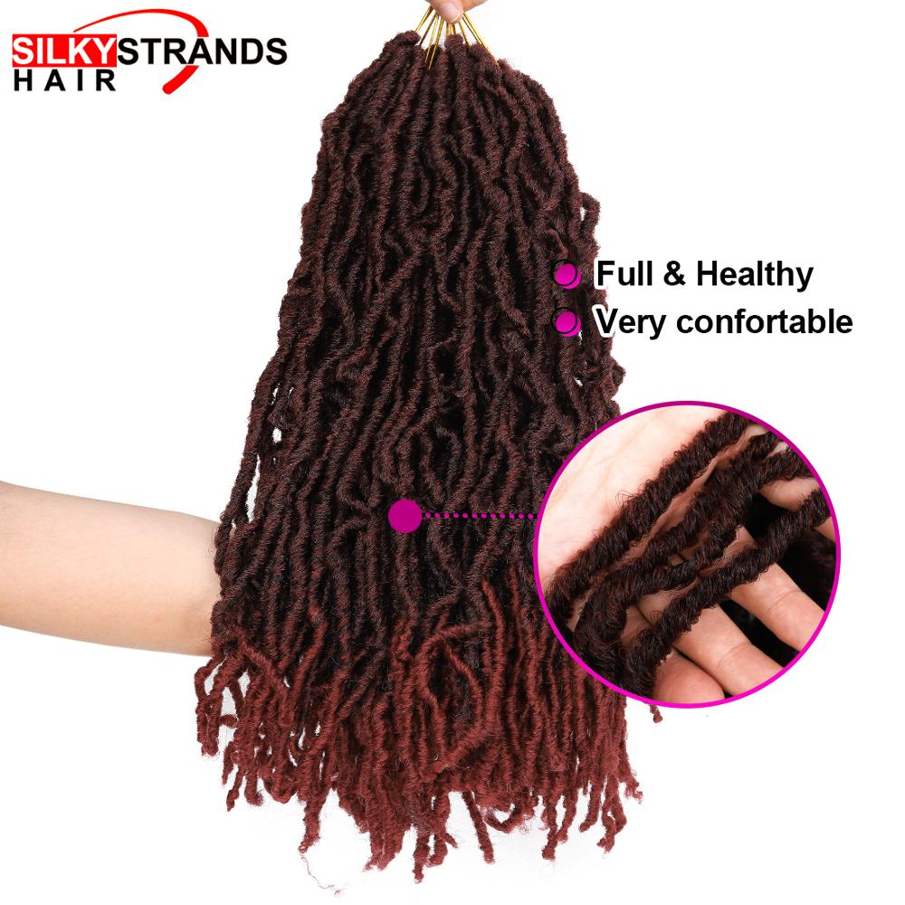 18 30 Inch Afro Synthetic Nu Faux Locs Crochet Hair Extenssion For Black Women 20 Strands Curly Ombre Goddess Faux Locs Braids
