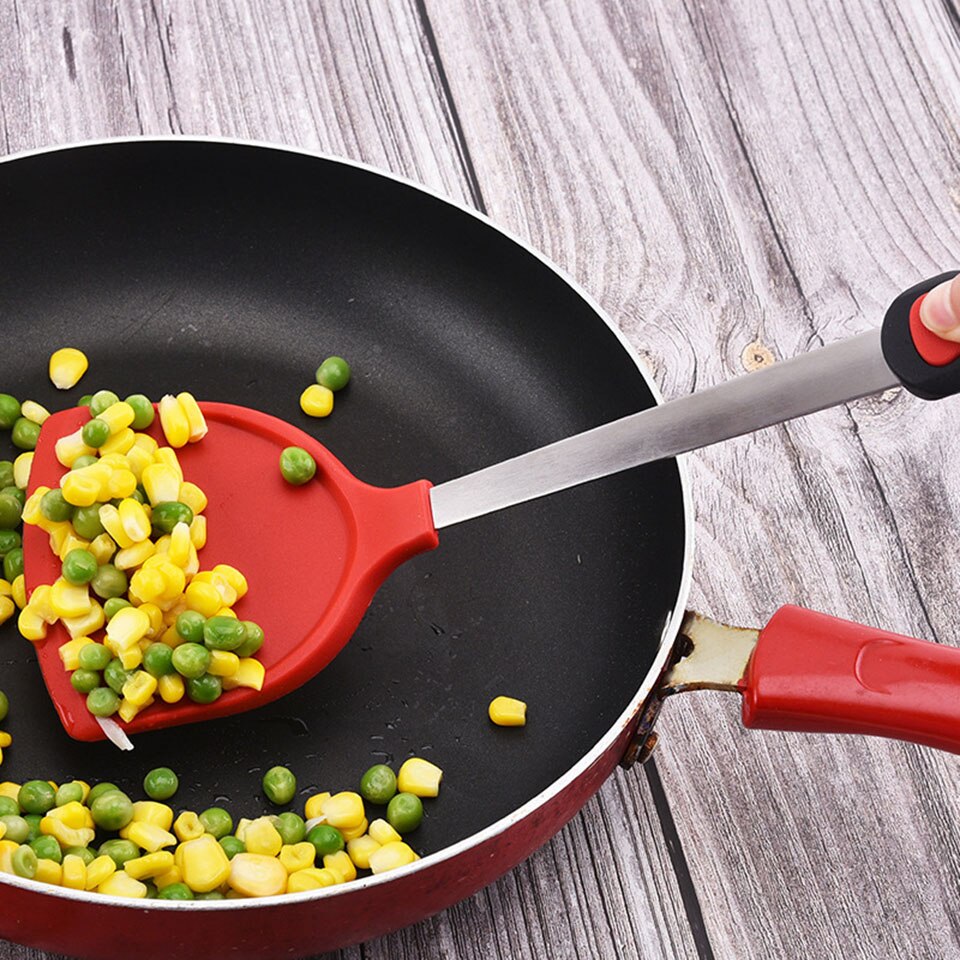 Silicone turner spatel 600f varmebestandig gummi køkken spatel ideel til æg burgere omelet