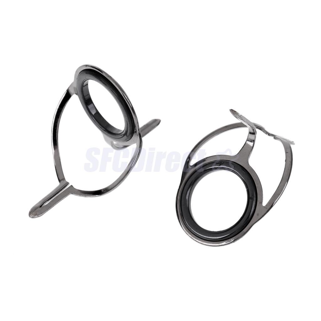 10Pcs Ceramic Rod Eye Rings Fishing Rod Guides Tip Stainless Steel Frame Rod Tips Building Component: Size 25