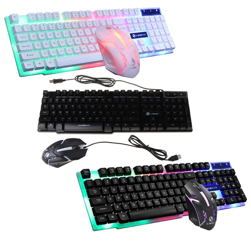 GTX300 USB Wired 104 Keys RGB Backlight Ergonomic Gaming Mouse Keyboard Combos Set