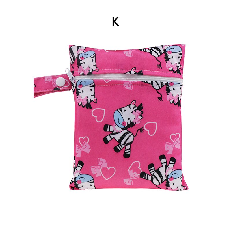 Printed pocket diaper bag waterproof reusable wet bag PUL travel wet dry bag minimum size 25x20cm diaper bag: K
