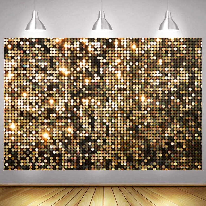 Goud Glitter 80's Mozaïek Foto Achtergrond 90's Disco Gelukkig Party Record Dance Decor Hip Hop Fotografie Achtergronden Banner