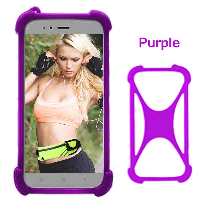 Universal phone case For 4 Strike View Selfie Max Case Silicone Bumper Cell Phone Elastic Stretch Cover Soft Skin Cases: Purple