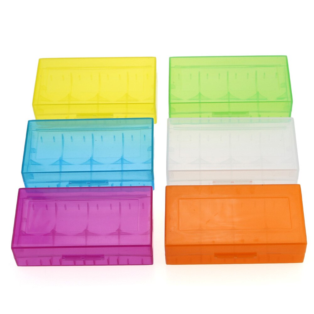 50 Stks/partij 18650 Batterij Case Plastic Transparante Harde 2 Slots Batterij Box Case Houder Opbergdoos: Mix