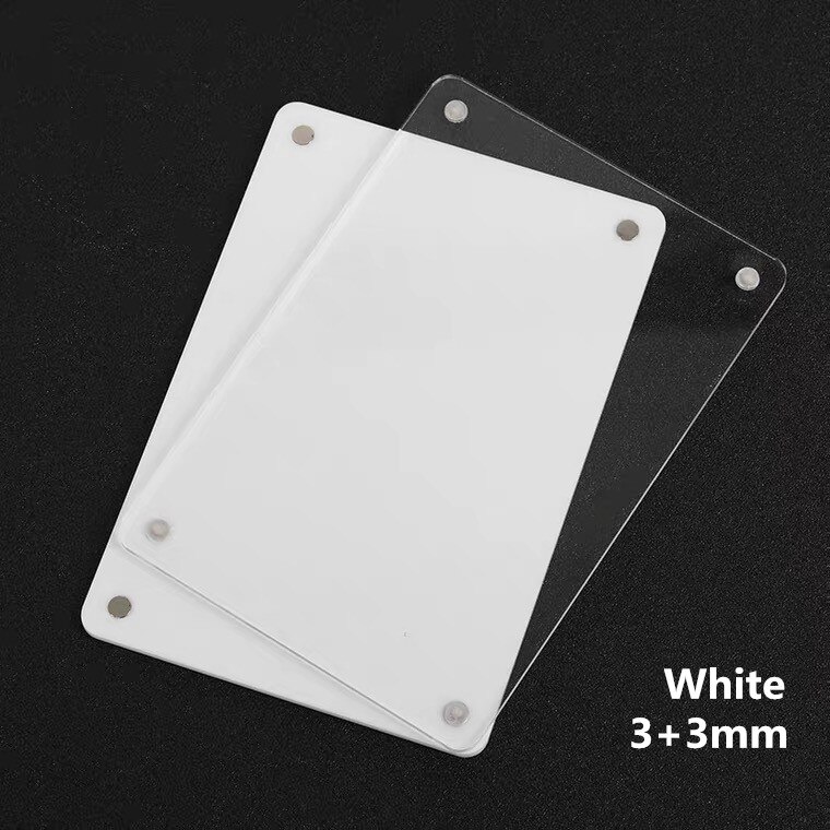 Porte-affiche mural en acrylique A6 10x15cm, étiquette en plastique transparent, cadre en papier avec bande 3M: White
