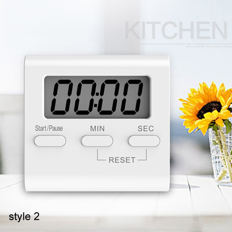 Student Timer Kitchen Gadgets Magnetic Timer Count UP Alarm Clock Reminder LCD Digital Kitchen Countdown Cooking Tools: style 2