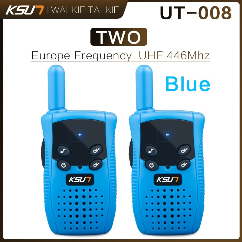 KSUN UT-008 Mini Walkie Talkie 2pcs Kids Radio 0.5W UHF Frequency Portable Radio Station Handheld Radio Christmas: Blue EU Frequency