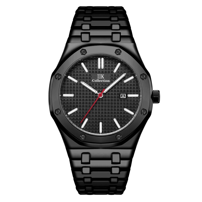 Trend Man Kalender Zakelijke Roestvrij Stalen Band Waterdicht Noctilucent Quartz Liefhebbers Horloge: AG7