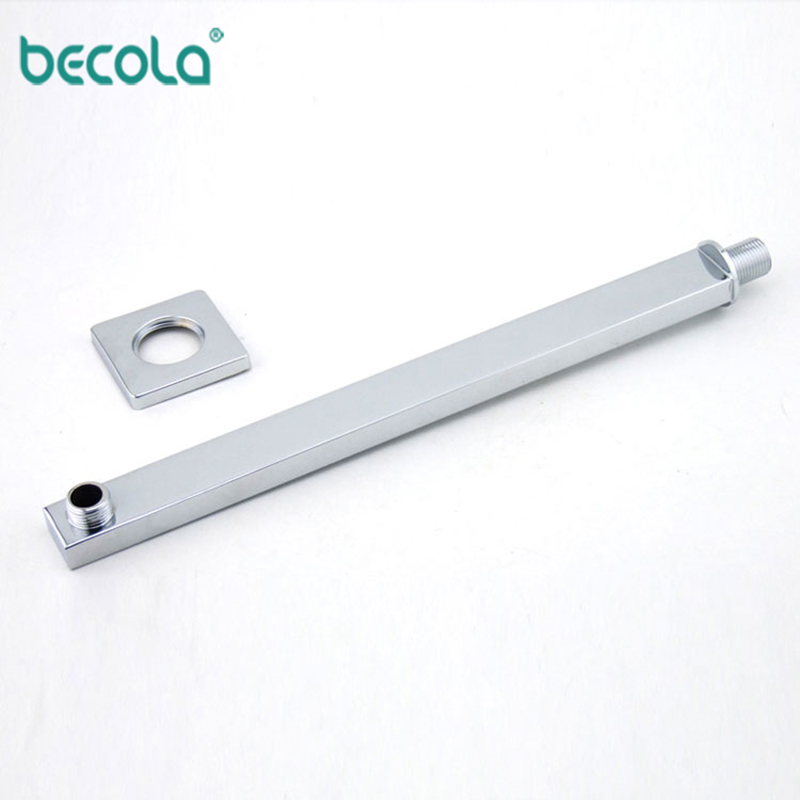 BECOLA Bathroom Copper Wall Shower Arm Dark Mounted Connecting Rod Sprinkler Shower Tube Brass Bracket/Ceiling Pipe Rod Tube