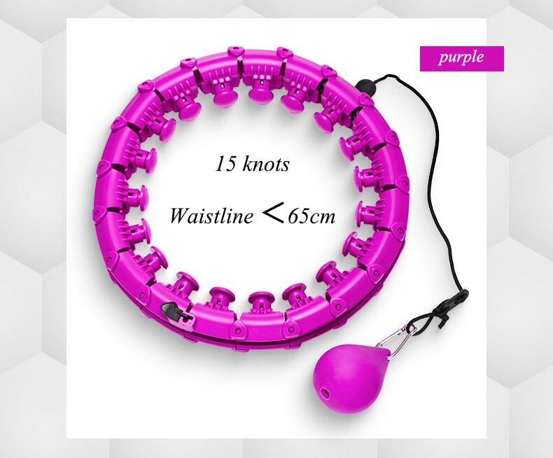 Intelligent Fitness Sport Hoop Smart Sport Hoop Adjustable Thin Waist Exercise Gym Hoop Fitness Equipment Home Training: Purple 15