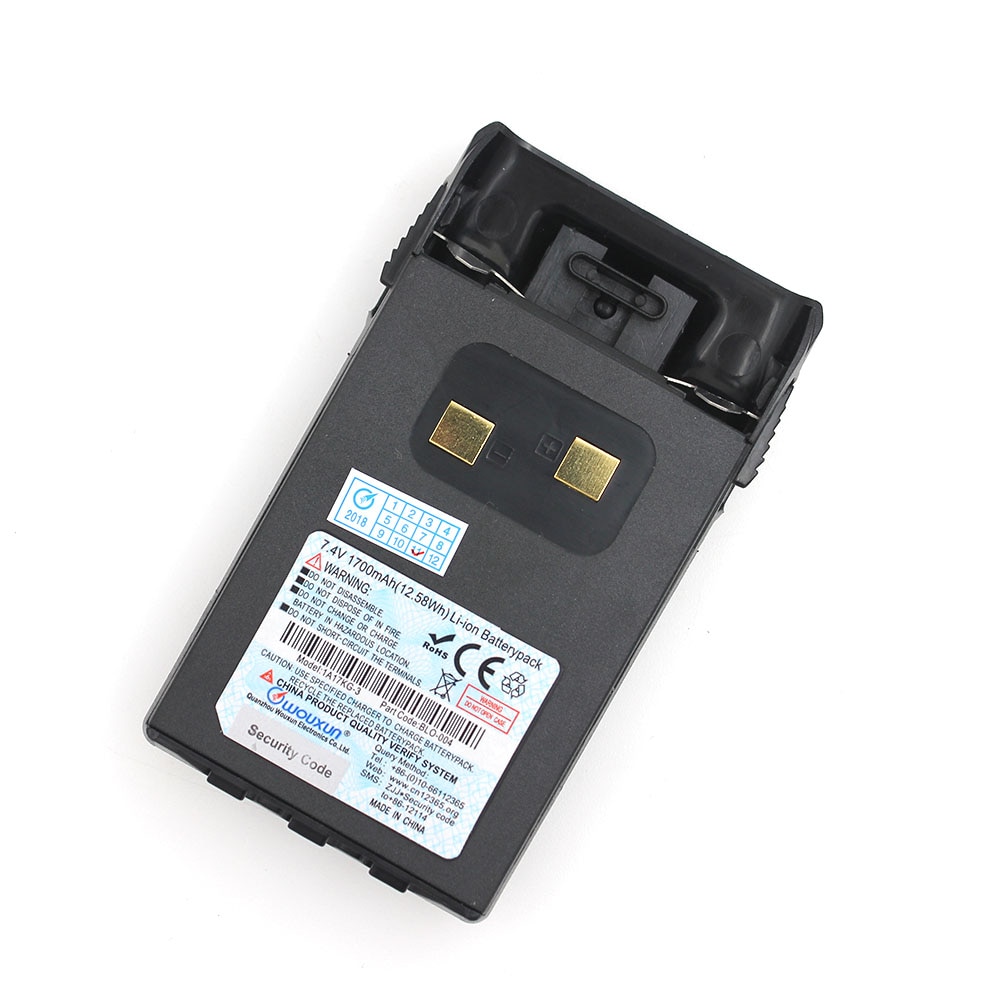 WOUXUN battery with Belt Clip for KG-UVD1P Walike Talkie 1A17KG-3 DC7.4V 1700mAh for KG-669 KG-833,KG-679P Radios High Capacity