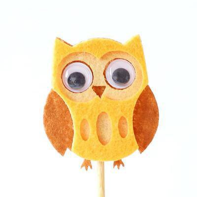 Felt Cloth Tree Animal Cake topper for baby shower happy birthday cake topper Accessories Birthday baby Boy girl Party Supplies: 1pcs-owl topper