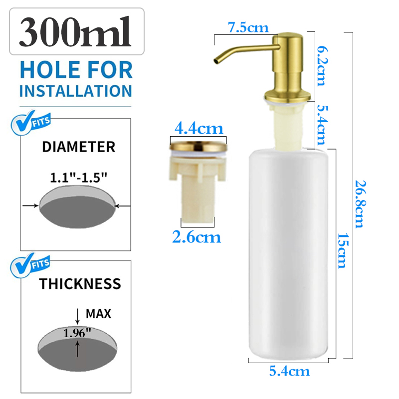 500 ml Küche Spülmittel Spülbecken Seife Pumpspender Edelstahl Eingebautes Waschmittel Geschirrspülmittel Behälter