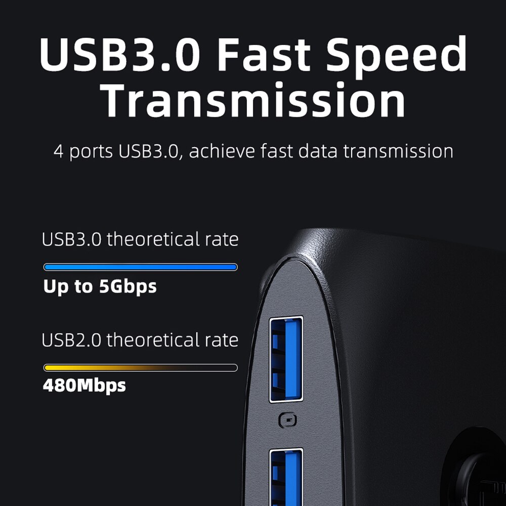 Unnlink KVM Switch USB 3.0 Switcher With Extender 4 PCs Computers Sharing 4 USB Devices for Keyboard Mouse Printer U Disk