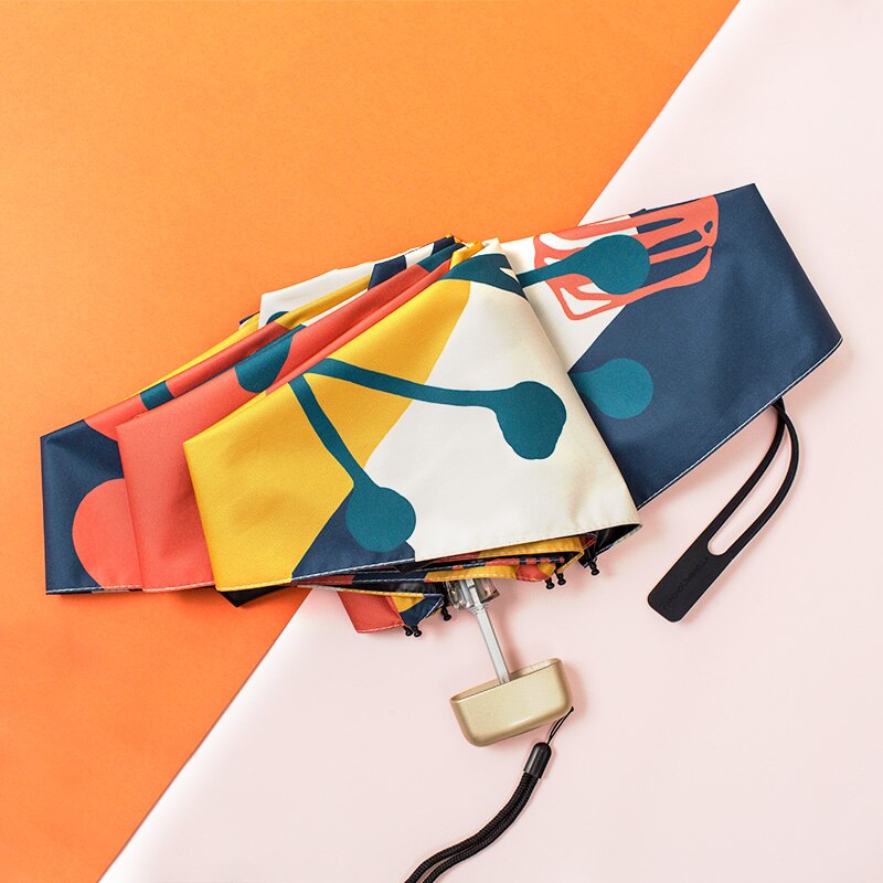 Piatto Mini Pioggia Donna Protezione Uv Ombrellone Ragazze Ombrelli Antivento 6K Viaggio Ombrello Portatile Colorato UPF50 +