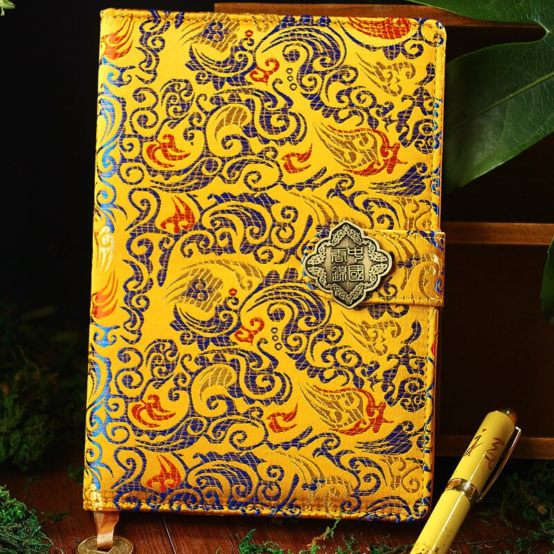 Cahier de notes classique de Style chinois, bloc-notes sculpté, bloc-notes brocart du Dragon chinois , à la , d'affaires, feuilles de 50: 2