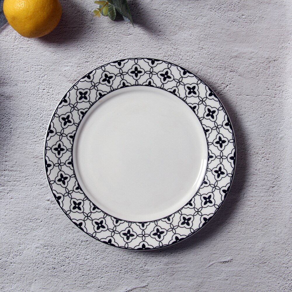 8 Inches Geometrische Steak Plaat Nordic Creatieve Eenvoudige Ronde Westerse Platen Ontbijt Taart Vruchten Schotel: B