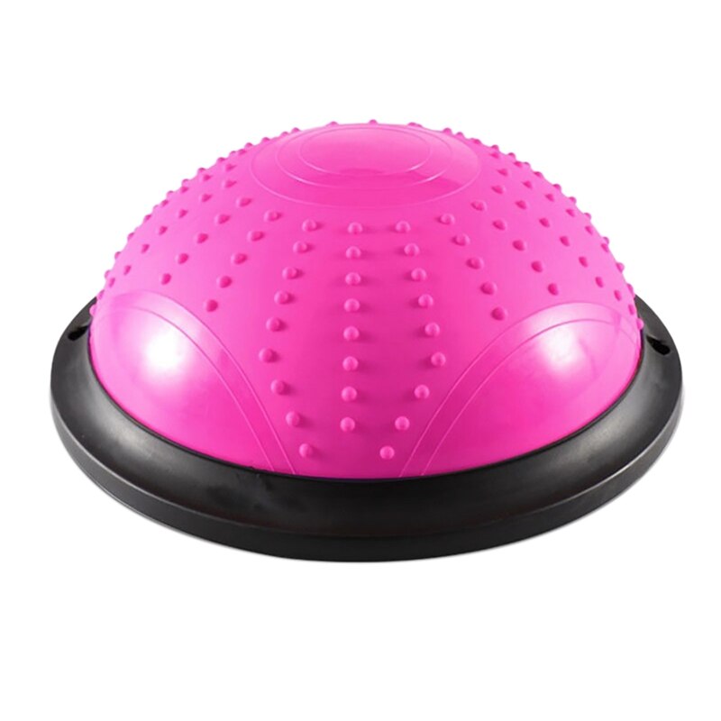 Half Yoga Ball Balance Trainning Ball with Resistance Bands Air Dome Balance Ball for Body Home Gym Workouts Fitness: Pink
