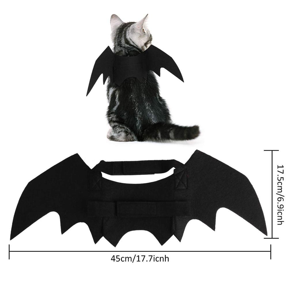 Kat Halloween Kostuum Kat Vleermuis Vleugels-Huisdier Vleermuis Kostuum Kostuum Outfit Wing voor Kleine Honden en Katten met 2 Pcs Pompoen Bel