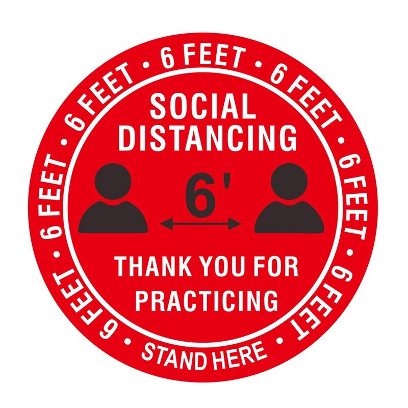 Social Distance -Sticker 10 Pack Extended Sticker Signage Safety Distance 6 Feet Sticker Signage 12 Inches