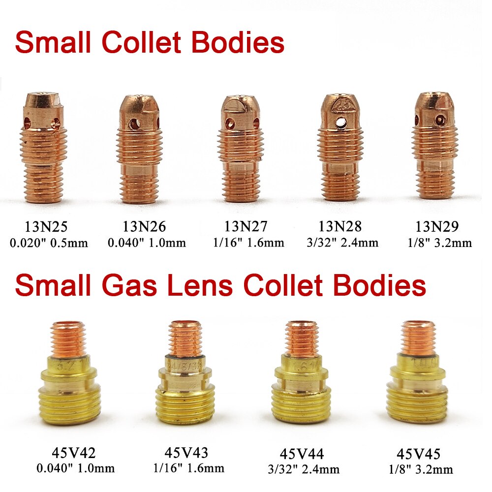 46 stk tig sveisebrenner stubbete gasslinse for  wp9 wp20 tig rygghette spennhylsekropper reservedeler sett slitesterkt praktisk tilbehør