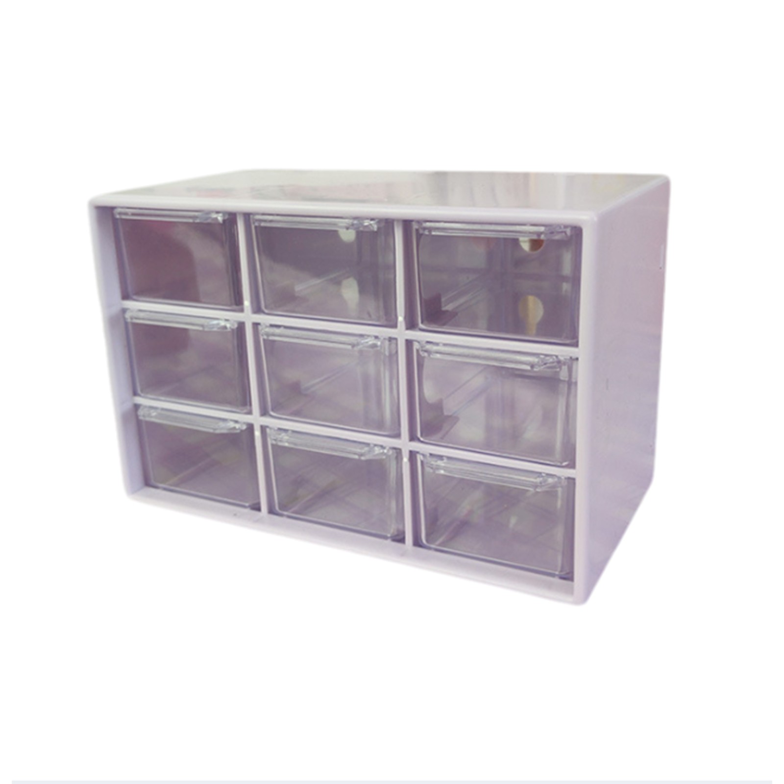 Desktop 9-raster opbergdozen organisator transparant kleine lade gepartitioneerd studentenbureau aan de muur gemonteerde diversen opbergdoos schattig: violet